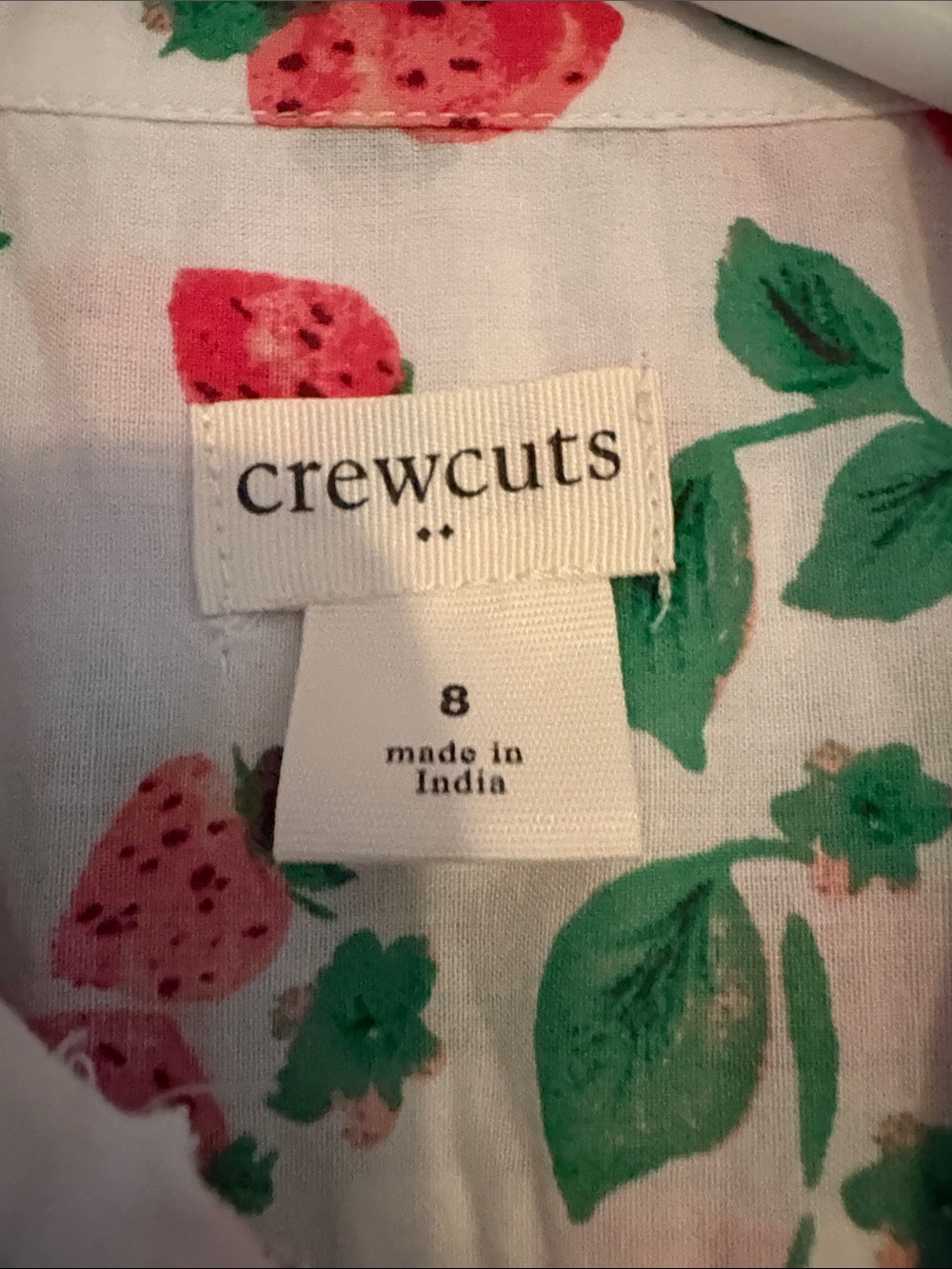 Crewcuts White Strawberry-Print Button-Front Dress - Picture 3 of 4